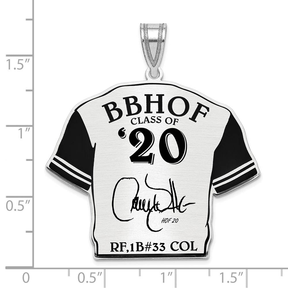 Alternate view of the Sterling Silver Larry Walker Signature Enamel Jersey Pendant by The Black Bow Jewelry Co.