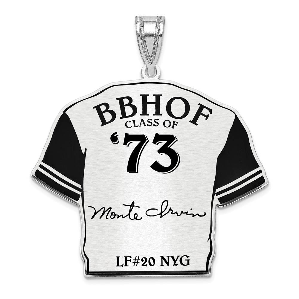 Sterling Silver Monte Irvin Signature Enamel Jersey Pendant, Item P31690 by The Black Bow Jewelry Co.