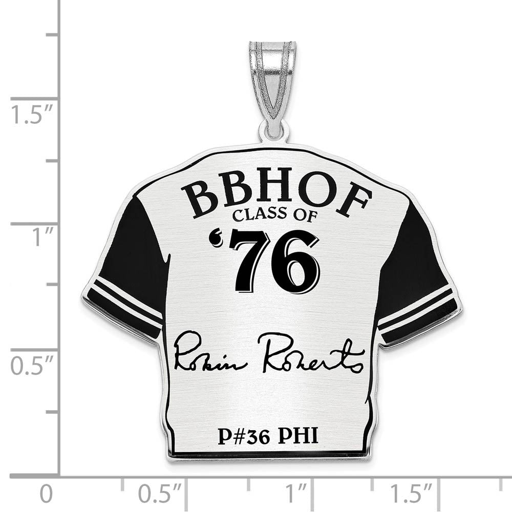 Alternate view of the Sterling Silver Robin Roberts Signature Enamel Jersey Pendant by The Black Bow Jewelry Co.