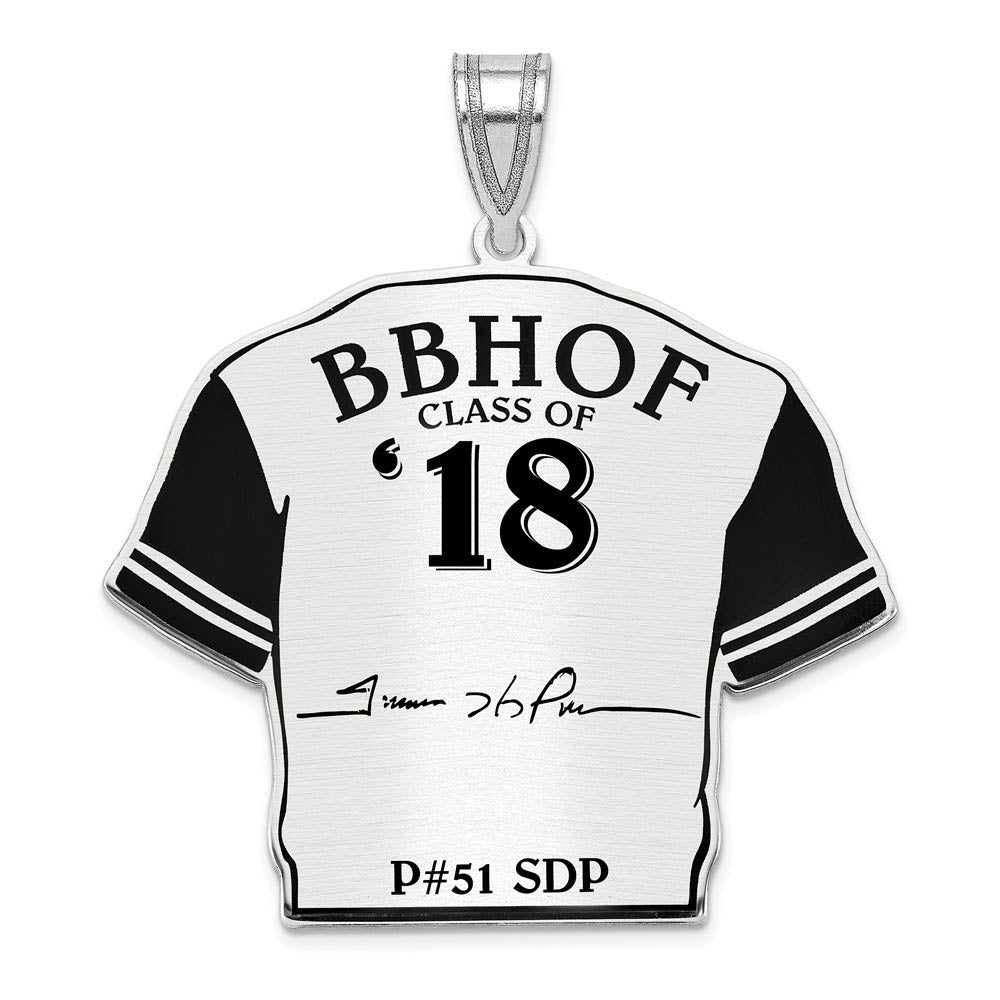 Sterling Silver Trevor Hoffman Signature Enamel Jersey Pendant, Item P31710 by The Black Bow Jewelry Co.