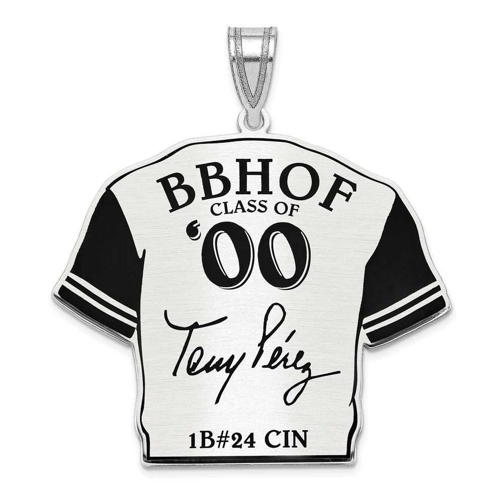 Sterling Silver Tony Perez Signature Enamel Jersey Pendant, Item P31714 by The Black Bow Jewelry Co.