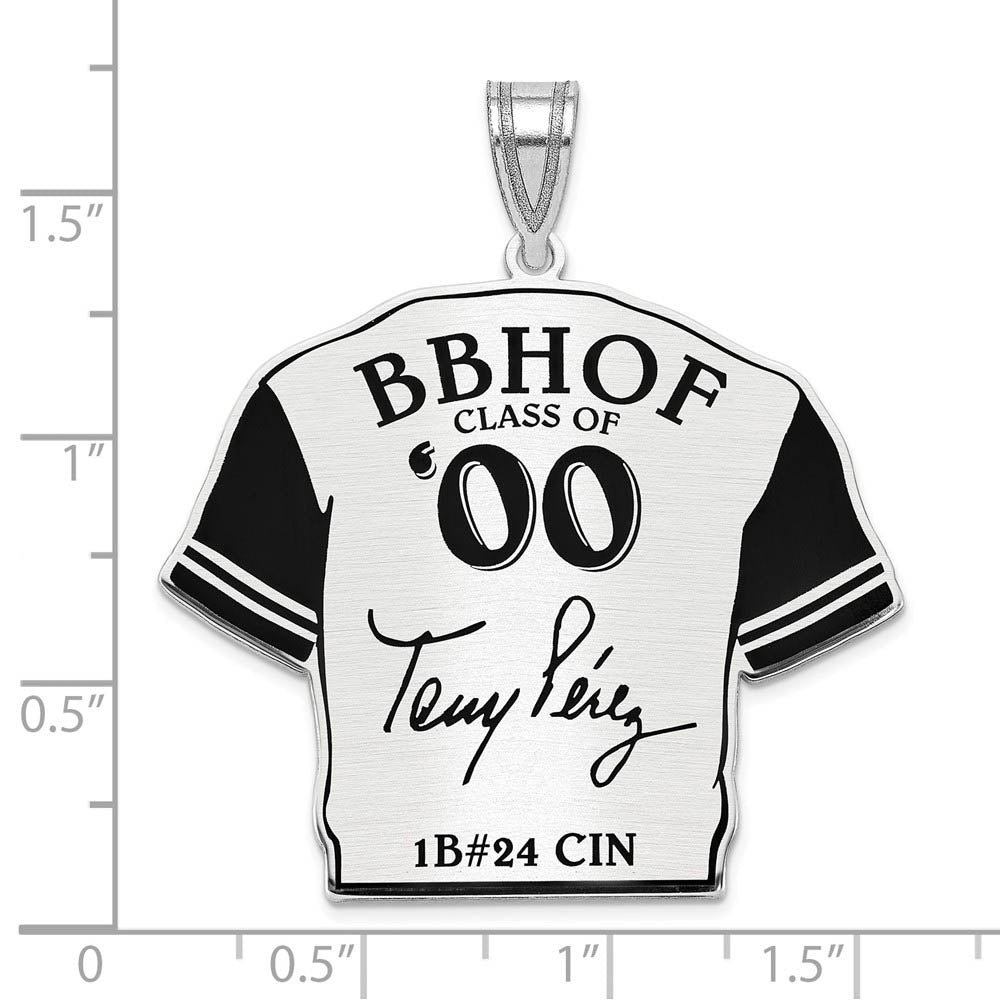 Alternate view of the Sterling Silver Tony Perez Signature Enamel Jersey Pendant by The Black Bow Jewelry Co.