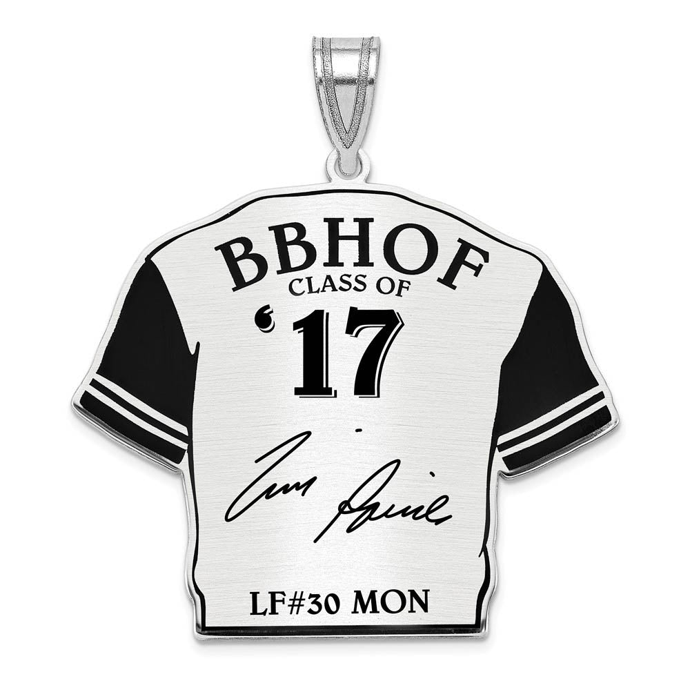 Sterling Silver Tim Raines Signature Enamel Jersey Pendant, Item P31715 by The Black Bow Jewelry Co.