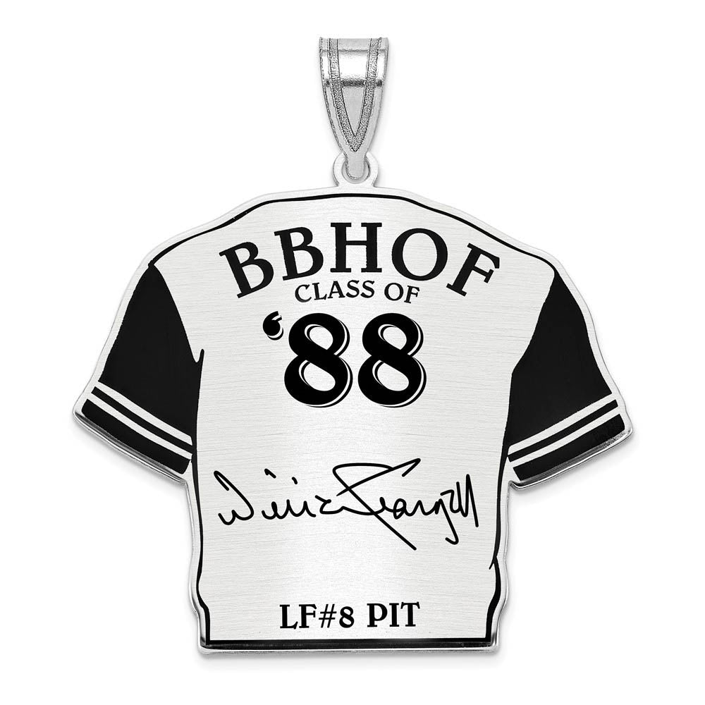 Sterling Silver Willie Stargell Signature Enamel Jersey Pendant, Item P31721 by The Black Bow Jewelry Co.