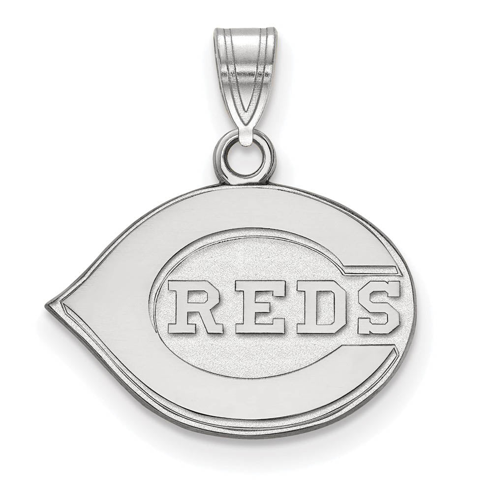 Sterling Silver MLB Cincinnati Reds Small Pendant, Item P31735 by The Black Bow Jewelry Co.