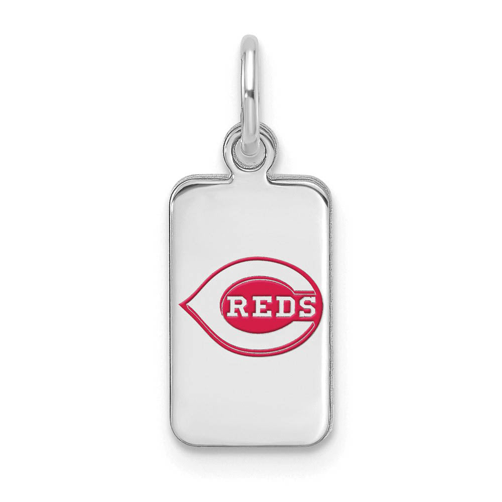 Sterling Silver MLB Cincinnati Reds XS (Tiny) Enamel Tag Charm, Item P31744 by The Black Bow Jewelry Co.