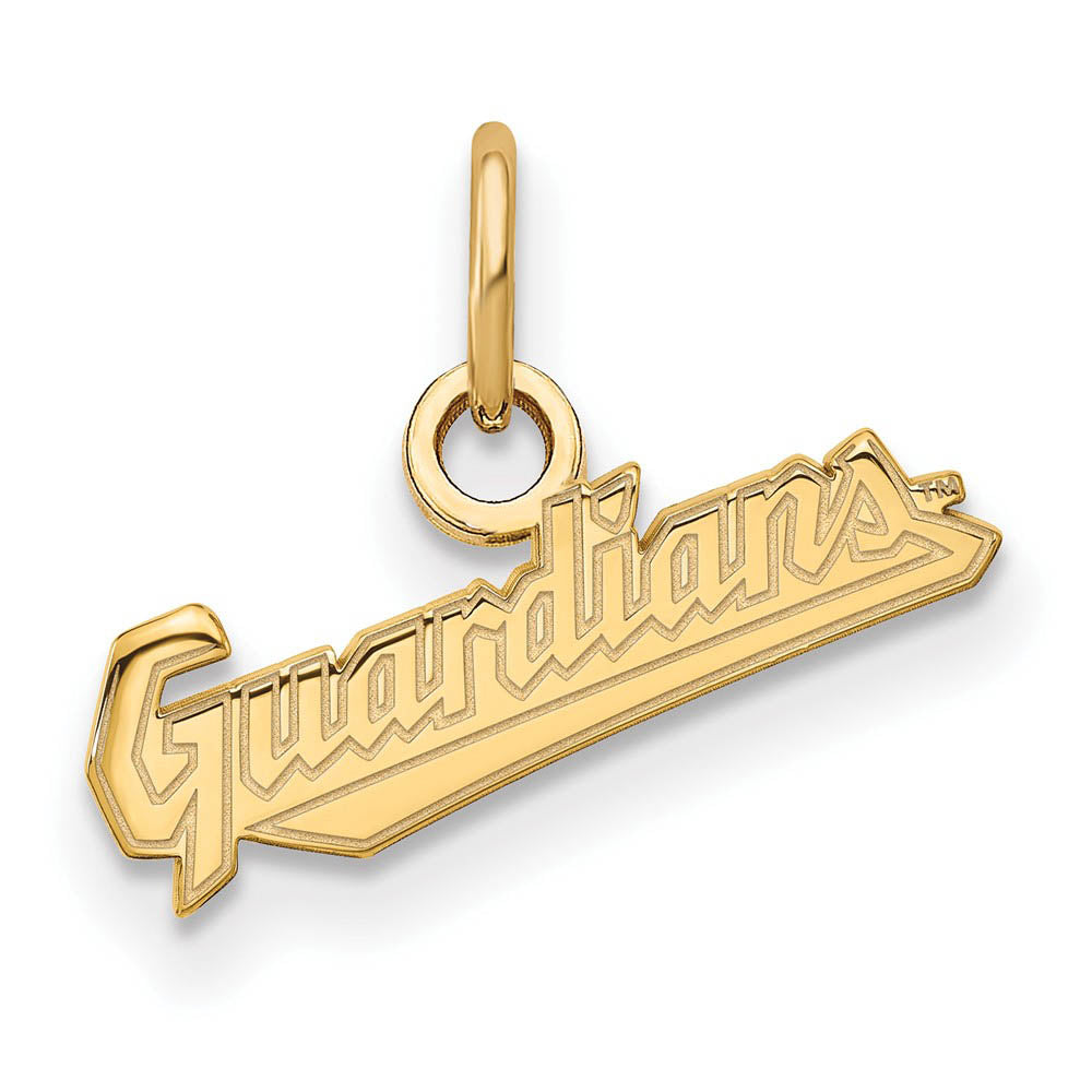 10K Yellow Gold MLB Cleveland Guardians XS Script Charm, Item P31770 by The Black Bow Jewelry Co.
