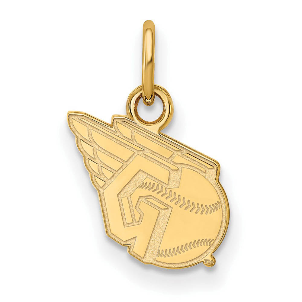 14K Yellow Gold MLB Cleveland Guardians Logo XS (Tiny) Charm, Item P31787 by The Black Bow Jewelry Co.