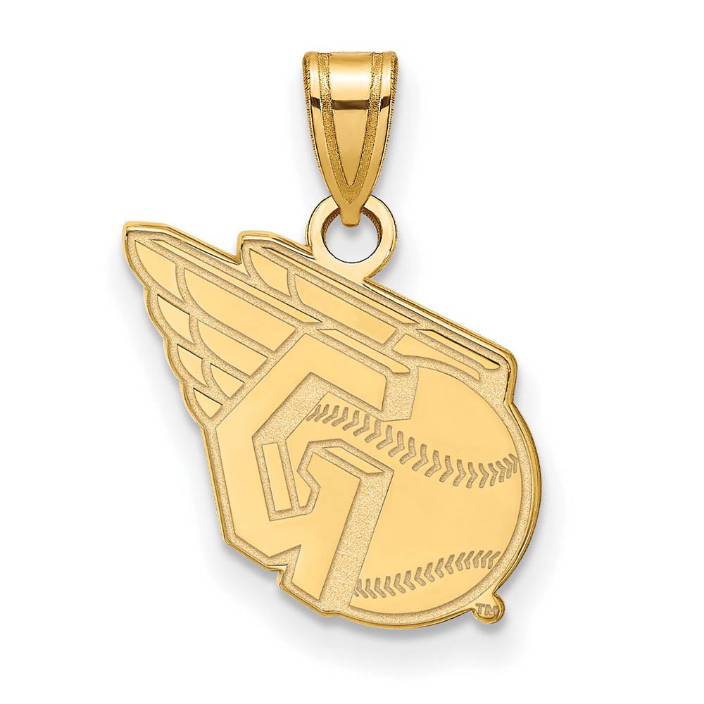 14K Yellow Gold MLB Cleveland Guardians Logo Small Pendant, Item P31788 by The Black Bow Jewelry Co.