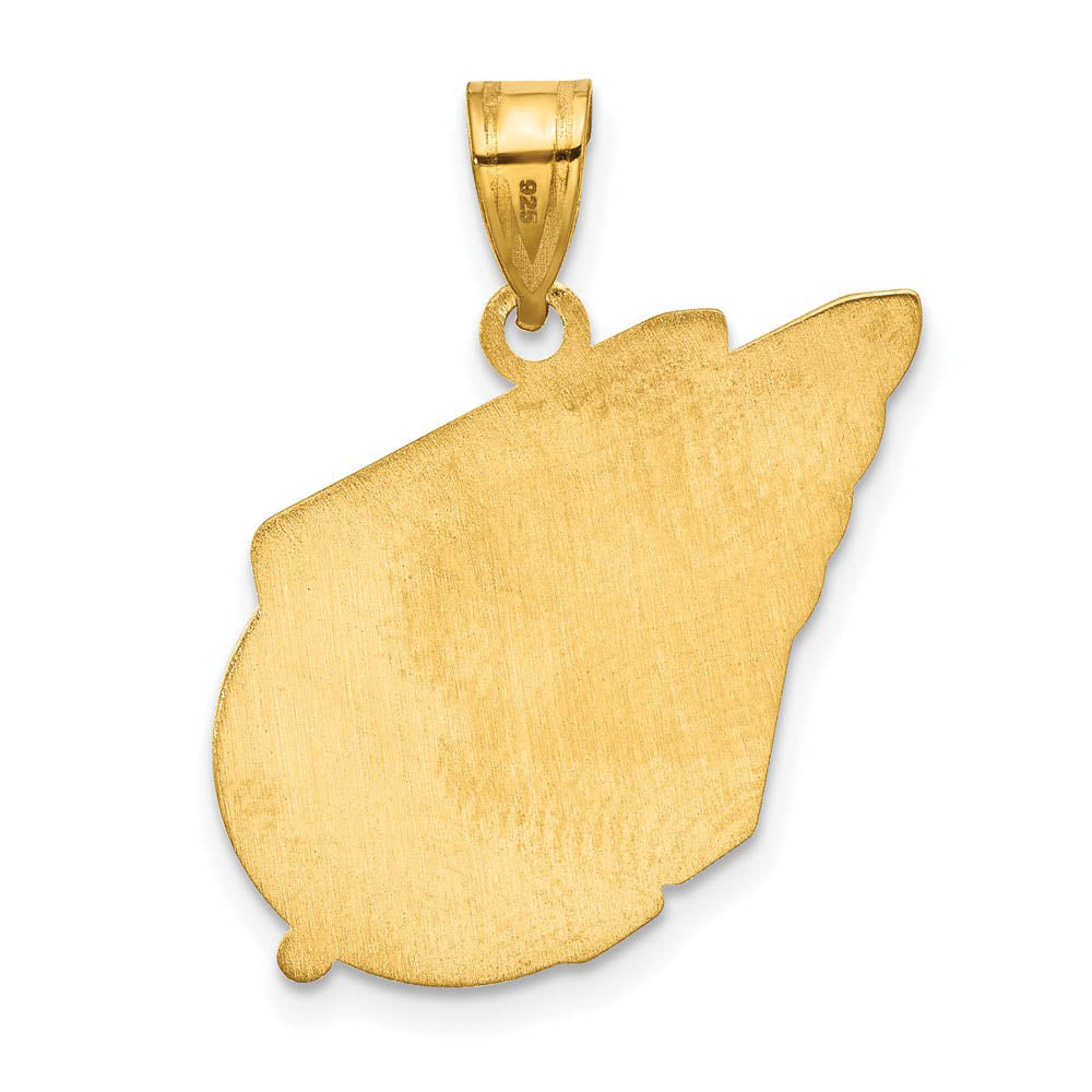 Alternate view of the 14K Yellow Gold MLB Cleveland Guardians Logo Large Pendant by The Black Bow Jewelry Co.