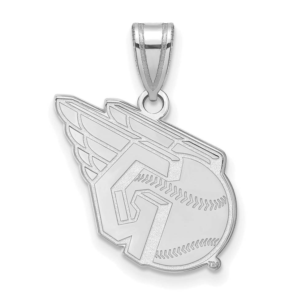 Sterling Silver MLB Cleveland Guardians Logo Medium Pendant, Item P31806 by The Black Bow Jewelry Co.