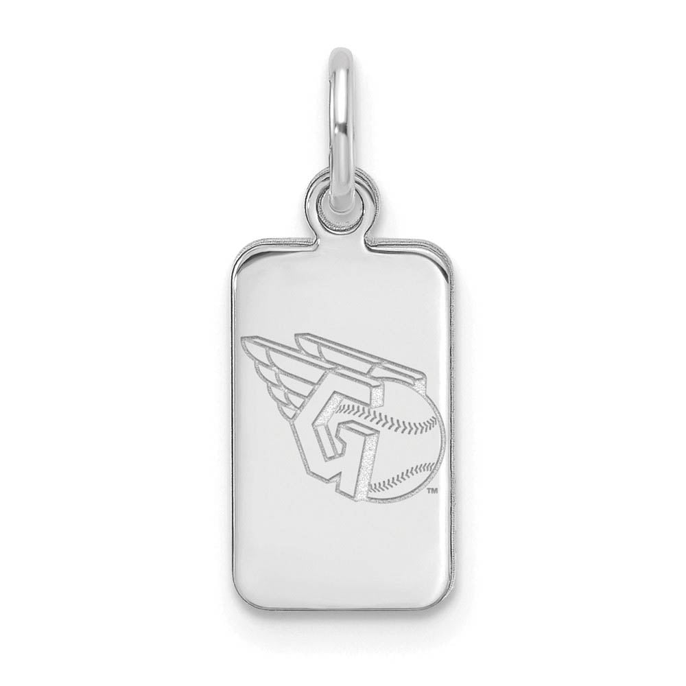 Sterling Silver MLB Cleveland Guardians XS (Tiny) Logo Tag Charm, Item P31819 by The Black Bow Jewelry Co.