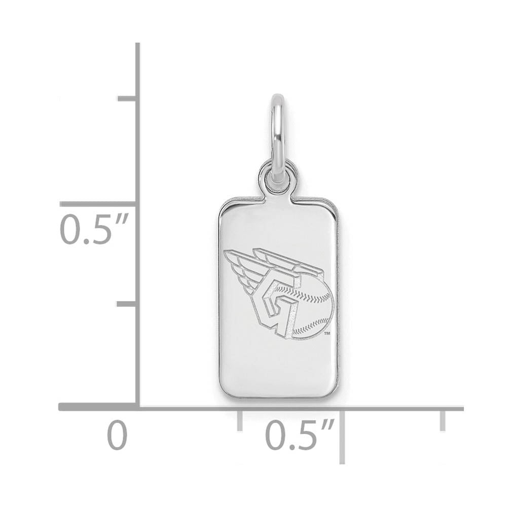 Alternate view of the Sterling Silver MLB Cleveland Guardians XS (Tiny) Logo Tag Charm by The Black Bow Jewelry Co.