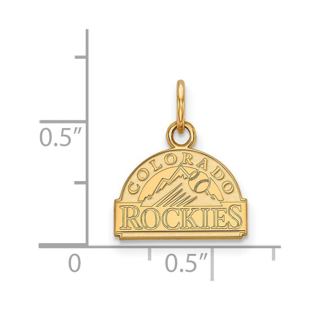 Alternate view of the 10K Yellow Gold MLB Colorado Rockies Extra Small Charm by The Black Bow Jewelry Co.