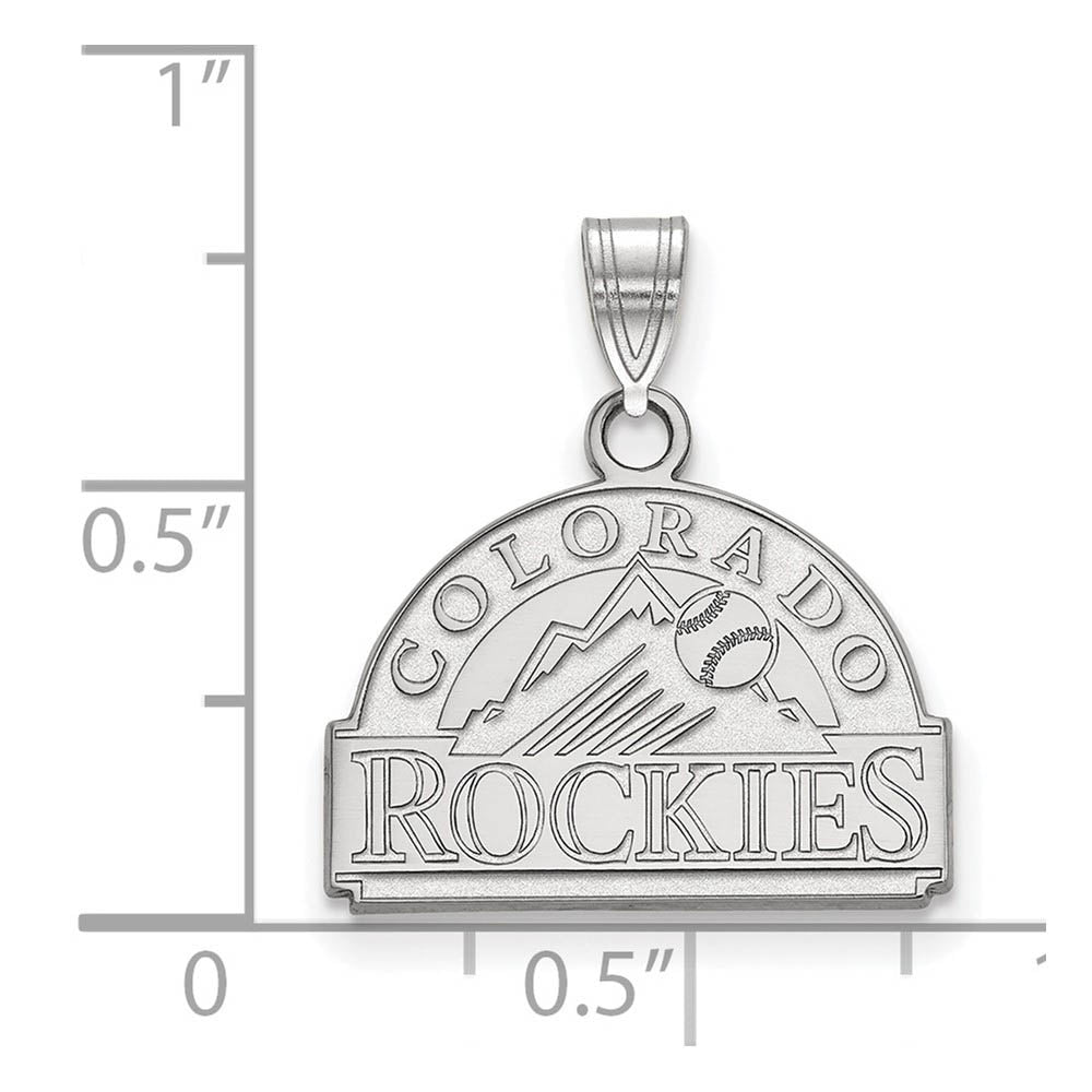 Alternate view of the 14K White Gold MLB Colorado Rockies Small Pendant by The Black Bow Jewelry Co.