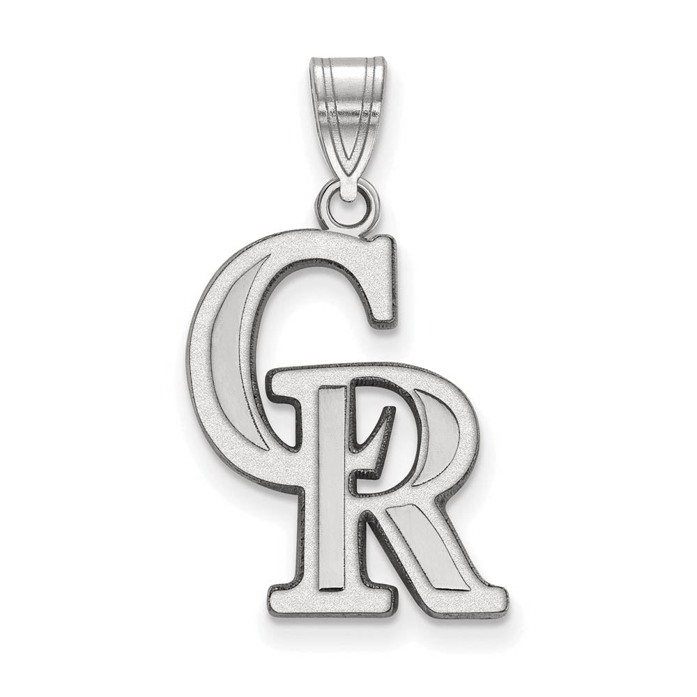Sterling Silver MLB Colorado Rockies C-R Large Pendant, Item P31870 by The Black Bow Jewelry Co.