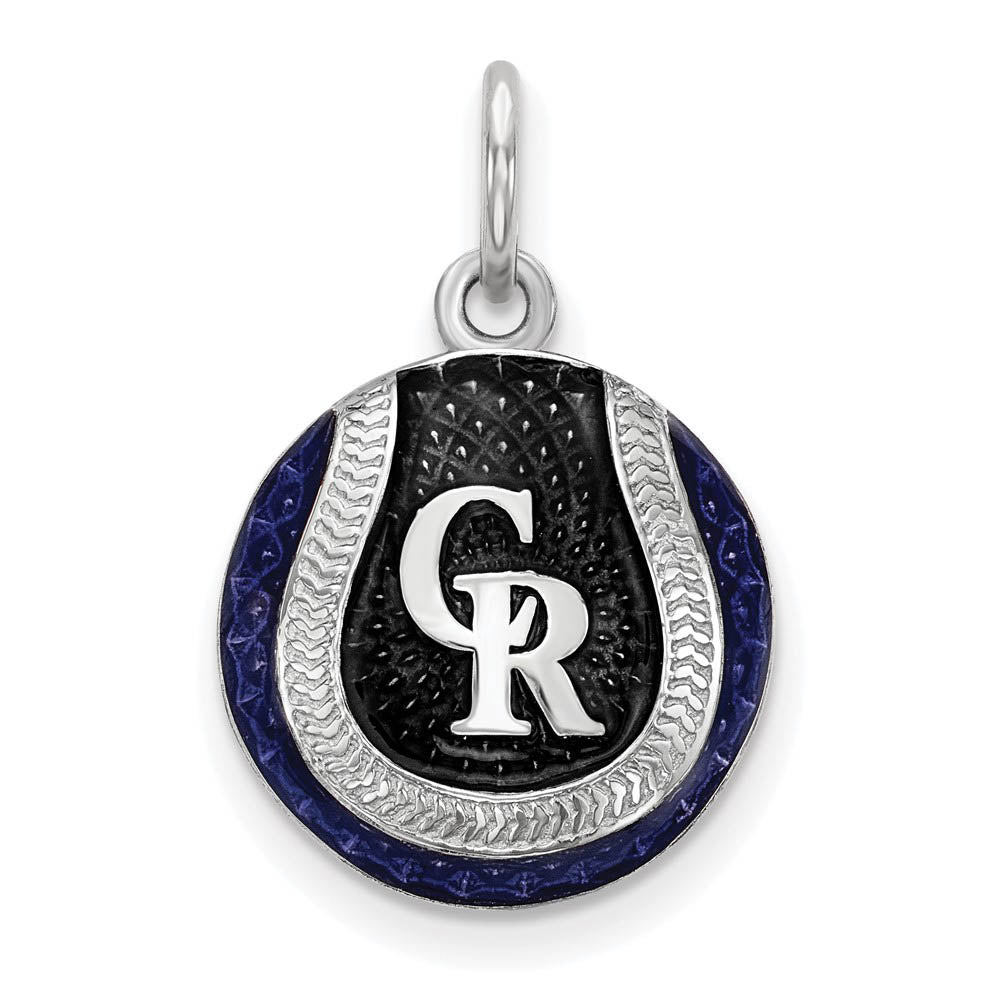 Sterling Silver MLB Colorado Rockies SM Enamel Baseball Charm, Item P31883 by The Black Bow Jewelry Co.