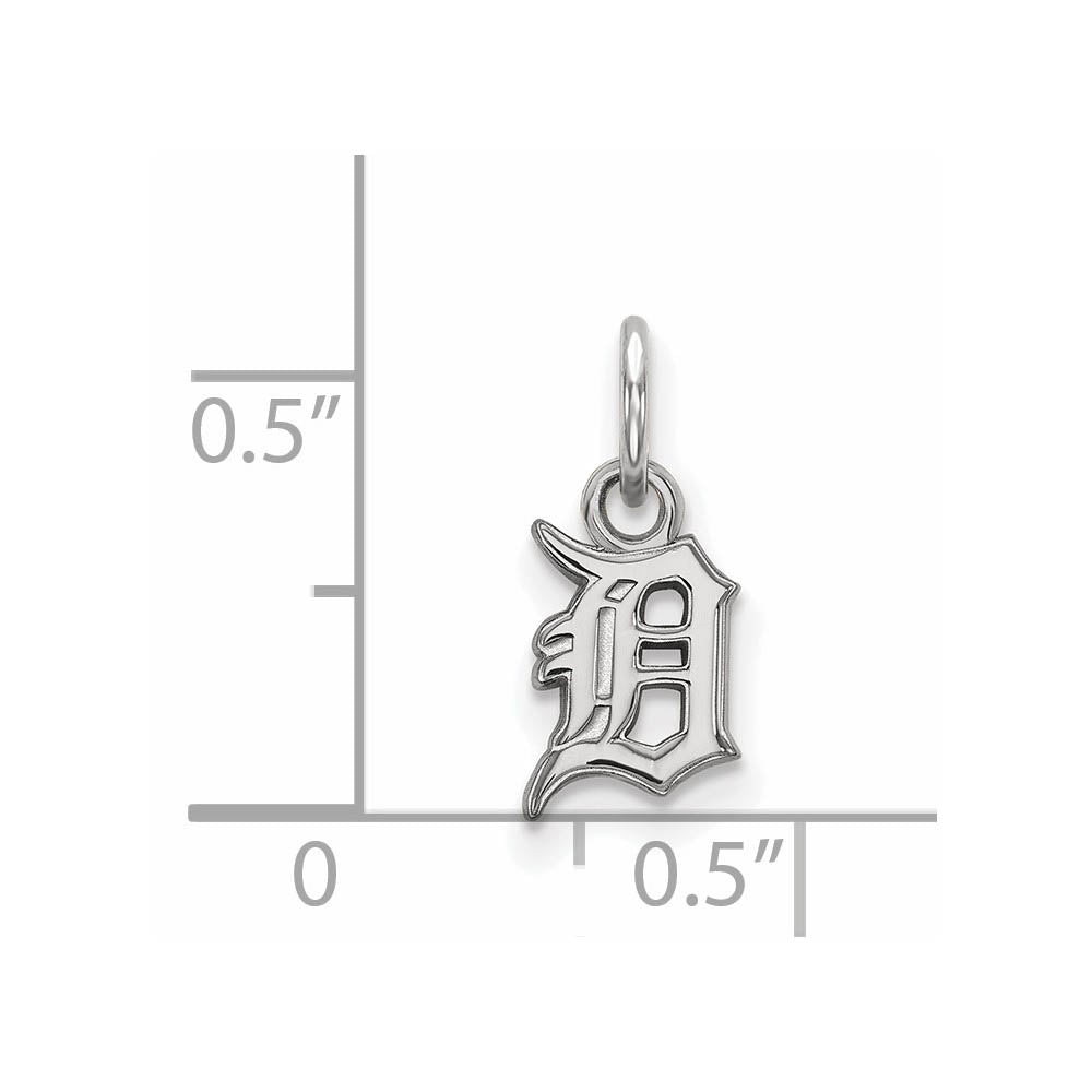Alternate view of the 10K White Gold MLB Detroit Tigers Letter D XS (Tiny) Charm by The Black Bow Jewelry Co.