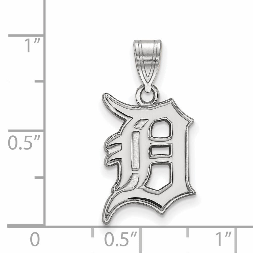 Alternate view of the 10K White Gold MLB Detroit Tigers Letter D Large Pendant by The Black Bow Jewelry Co.