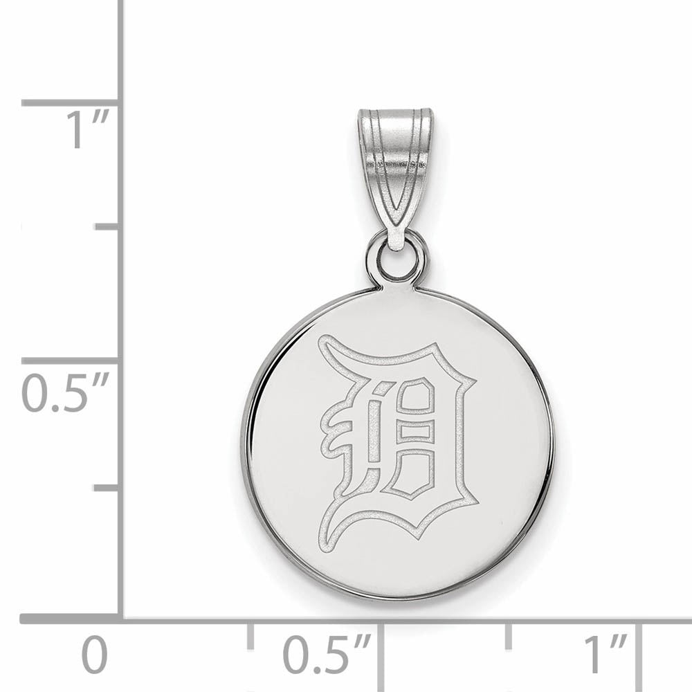 Alternate view of the 10K White Gold MLB Detroit Tigers Medium Disc Pendant by The Black Bow Jewelry Co.