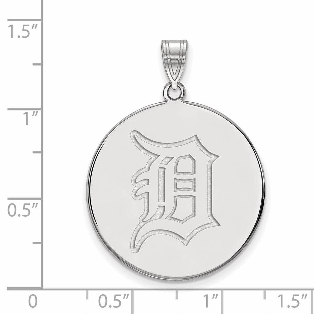 Alternate view of the 10K White Gold MLB Detroit Tigers Extra Large Disc Pendant by The Black Bow Jewelry Co.