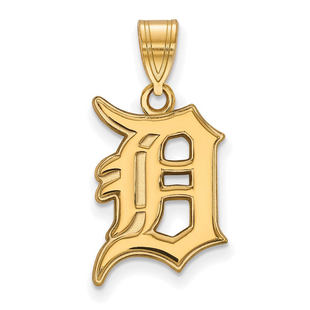 10K Yellow Gold MLB Detroit Tigers Letter D Large Pendant, Item P31900 by The Black Bow Jewelry Co.