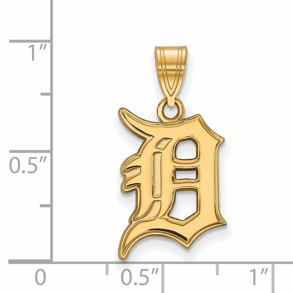 Alternate view of the 10K Yellow Gold MLB Detroit Tigers Letter D Large Pendant by The Black Bow Jewelry Co.