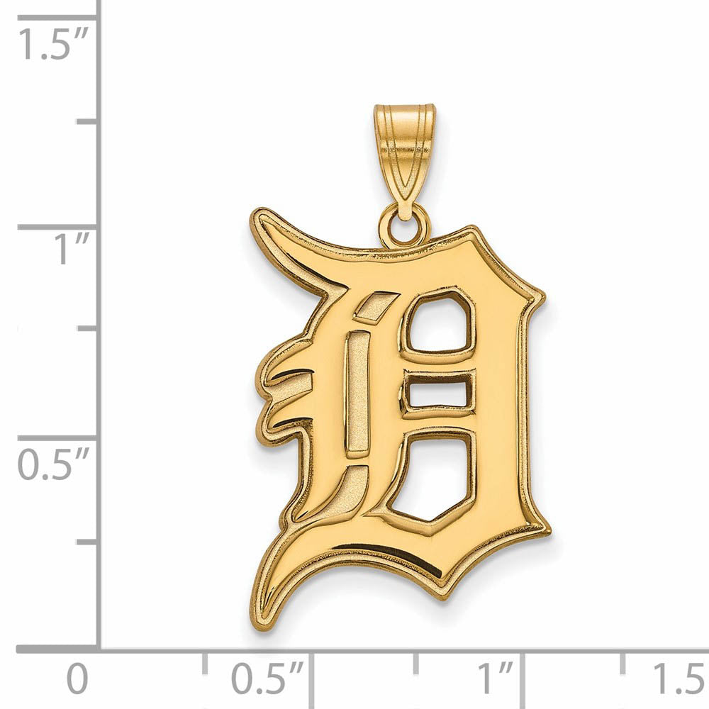 Alternate view of the 10K Yellow Gold MLB Detroit Tigers Letter D Extra Large Pendant by The Black Bow Jewelry Co.