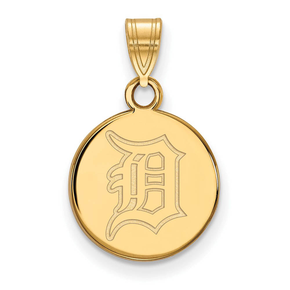 10K Yellow Gold MLB Detroit Tigers Small Disc Pendant, Item P31904 by The Black Bow Jewelry Co.