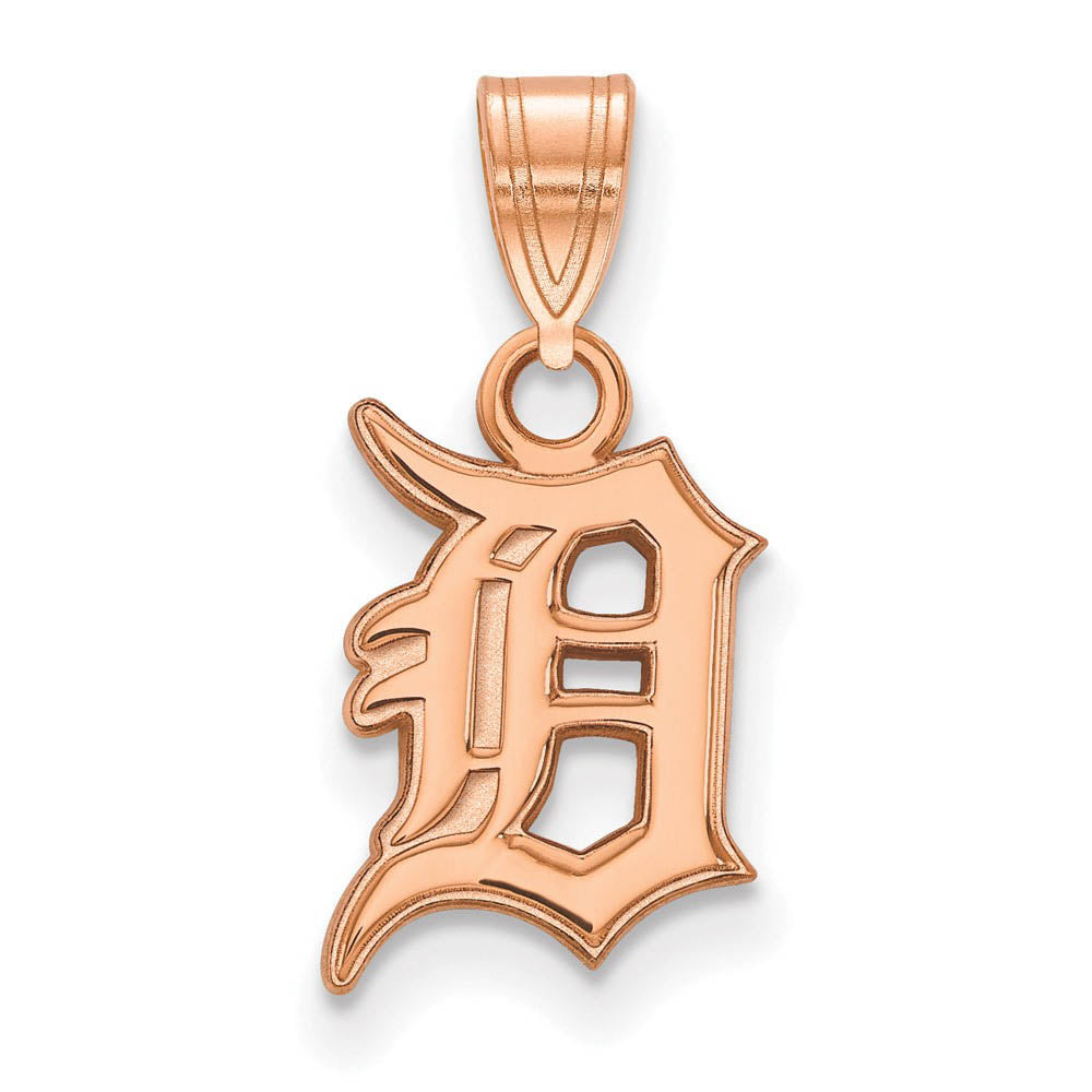 14K Rose Gold MLB Detroit Tigers Letter D Small Pendant, Item P31909 by The Black Bow Jewelry Co.