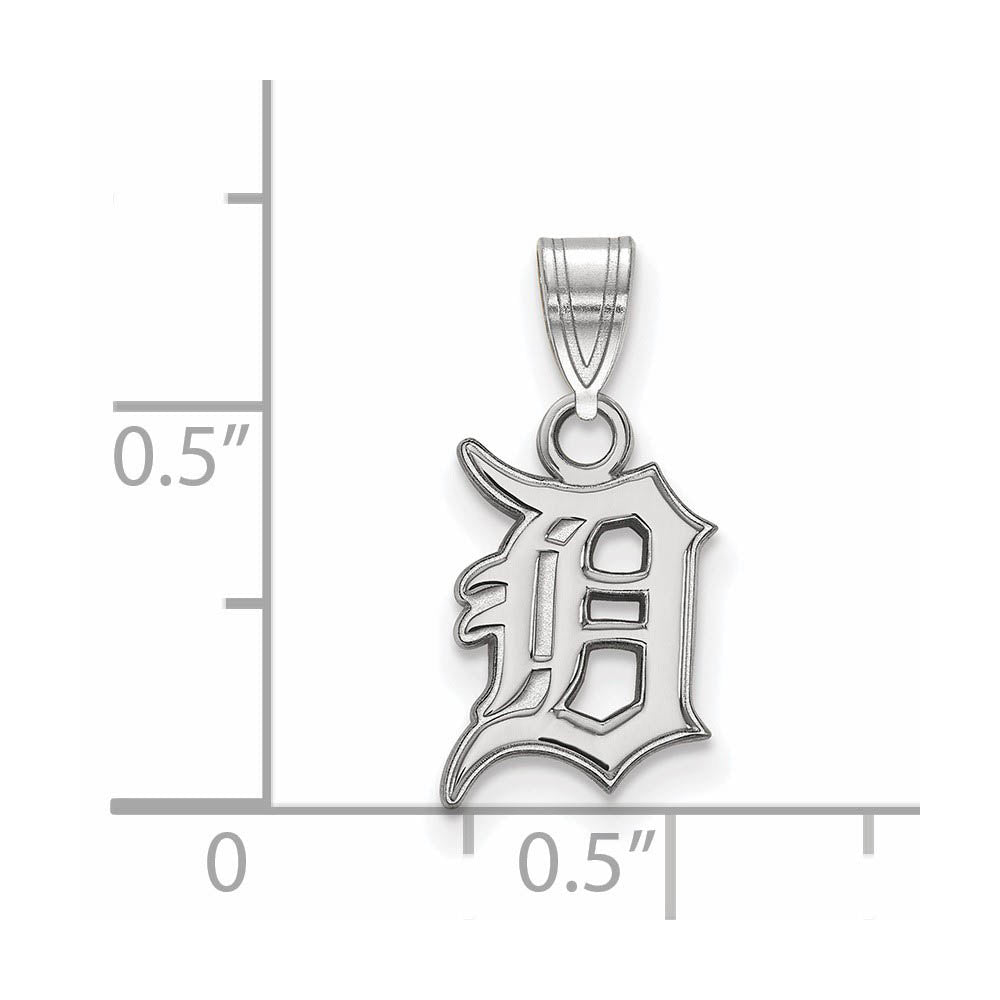 Alternate view of the 14K White Gold MLB Detroit Tigers Letter D Small Pendant by The Black Bow Jewelry Co.
