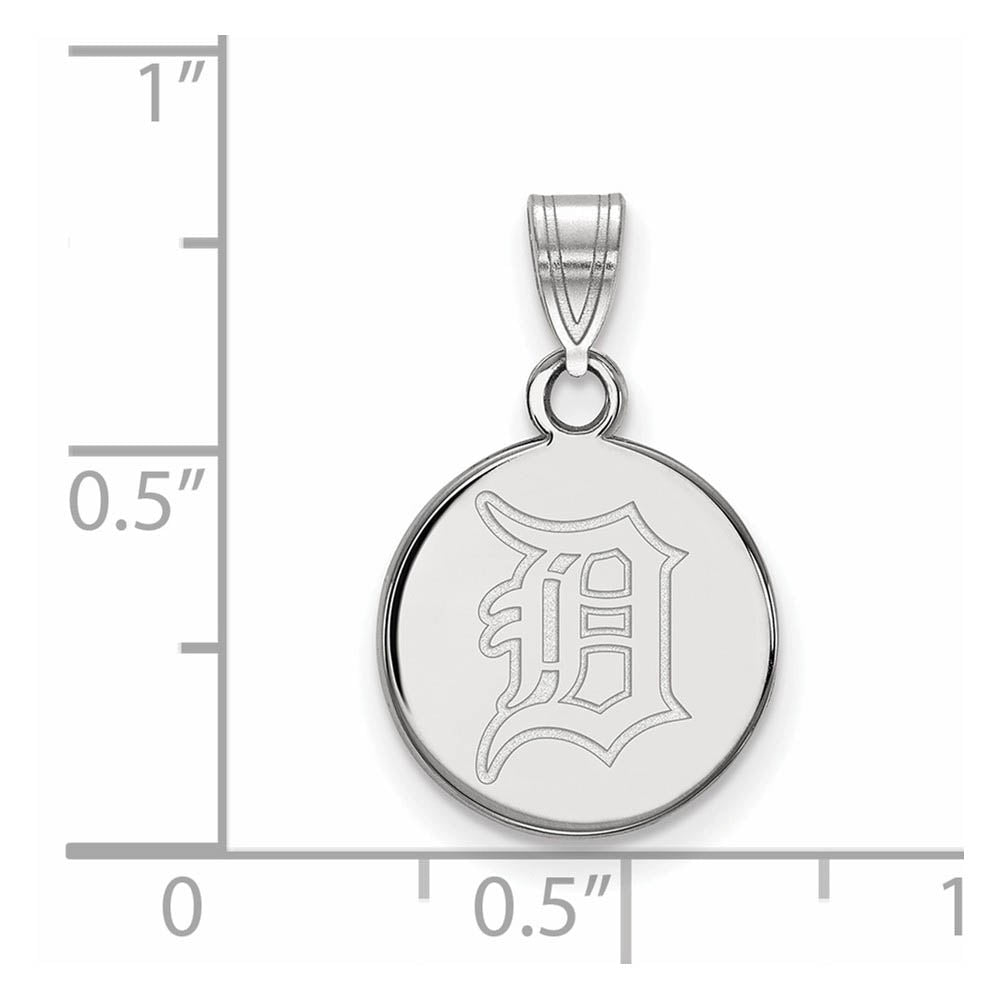 Alternate view of the 14K White Gold MLB Detroit Tigers Small Disc Pendant by The Black Bow Jewelry Co.