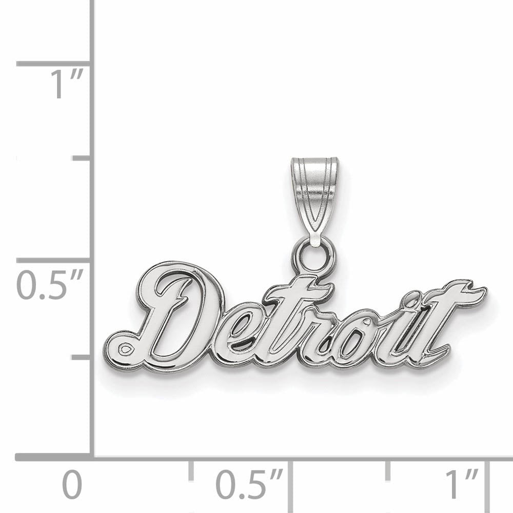 Alternate view of the 14K White Gold MLB Detroit Tigers Small Script Pendant by The Black Bow Jewelry Co.