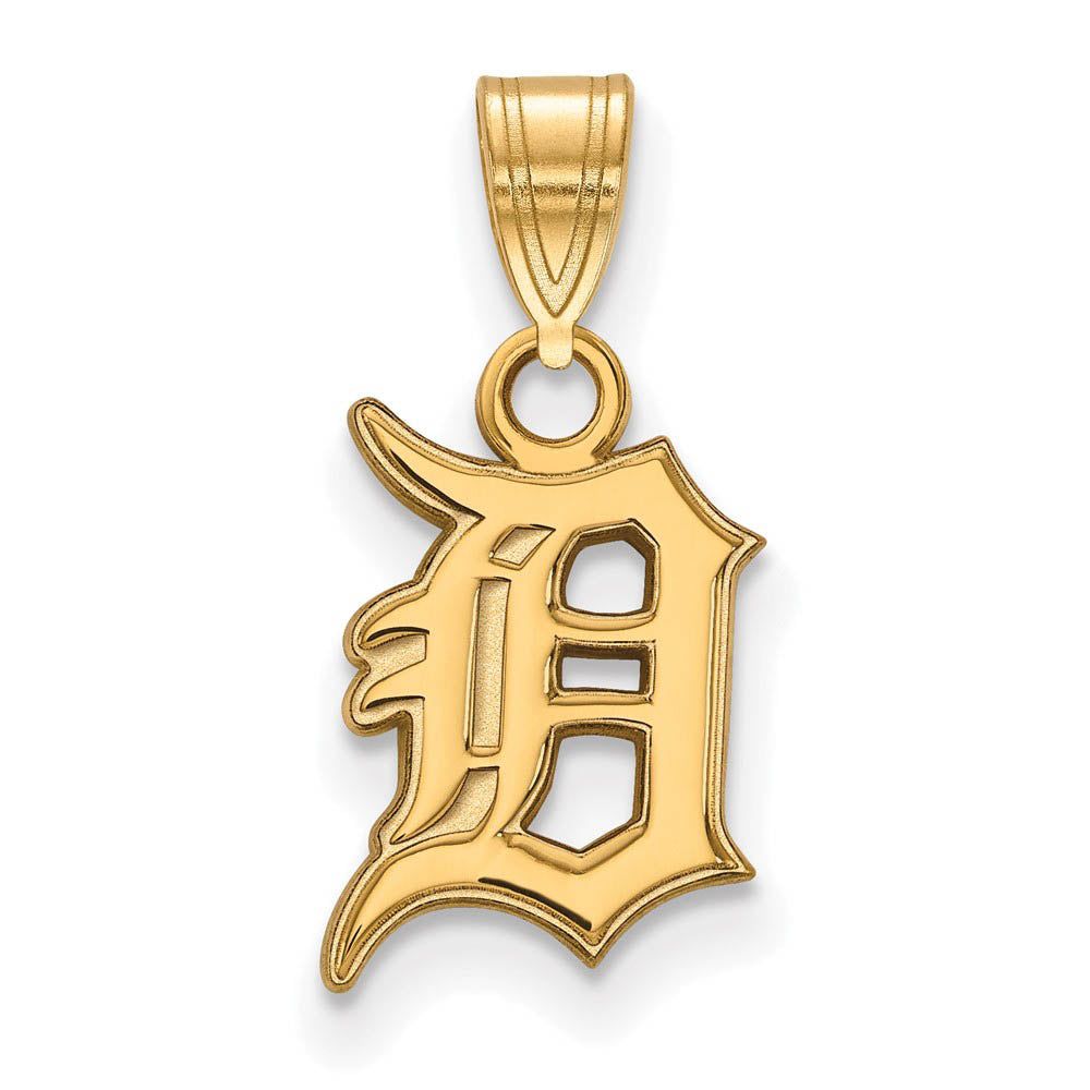 14K Yellow Gold MLB Detroit Tigers Letter D Small Pendant, Item P31924 by The Black Bow Jewelry Co.