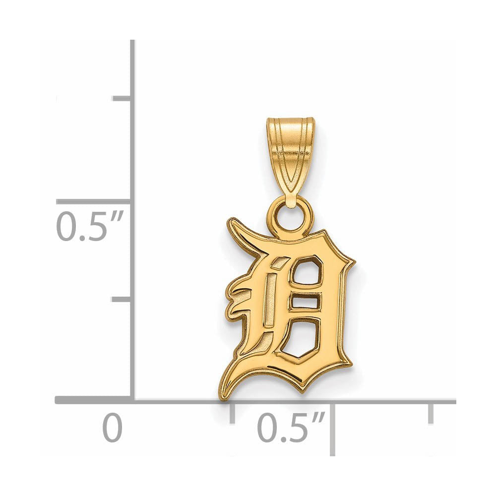 Alternate view of the 14K Yellow Gold MLB Detroit Tigers Letter D Small Pendant by The Black Bow Jewelry Co.