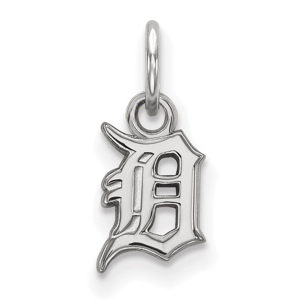 Sterling Silver MLB Detroit Tigers Letter D XS (Tiny) Charm, Item P31959 by The Black Bow Jewelry Co.