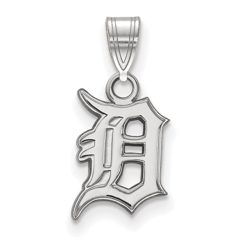 Sterling Silver MLB Detroit Tigers Letter D Small Pendant, Item P31960 by The Black Bow Jewelry Co.