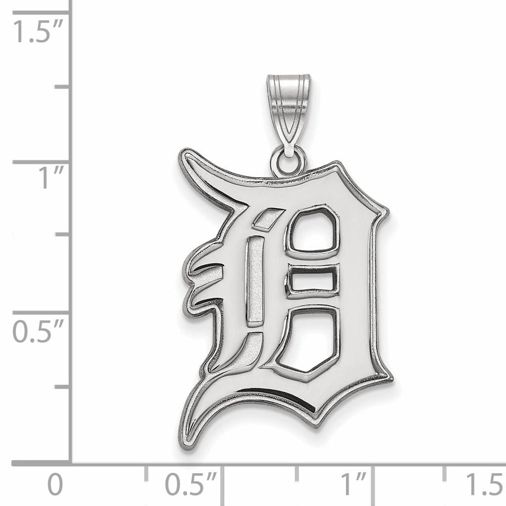 Alternate view of the Sterling Silver MLB Detroit Tigers Letter D Extra Large Pendant by The Black Bow Jewelry Co.