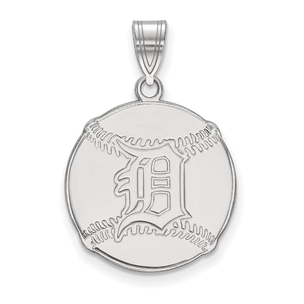 Sterling Silver MLB Detroit Tigers Baseball Pendant, Item P31965 by The Black Bow Jewelry Co.