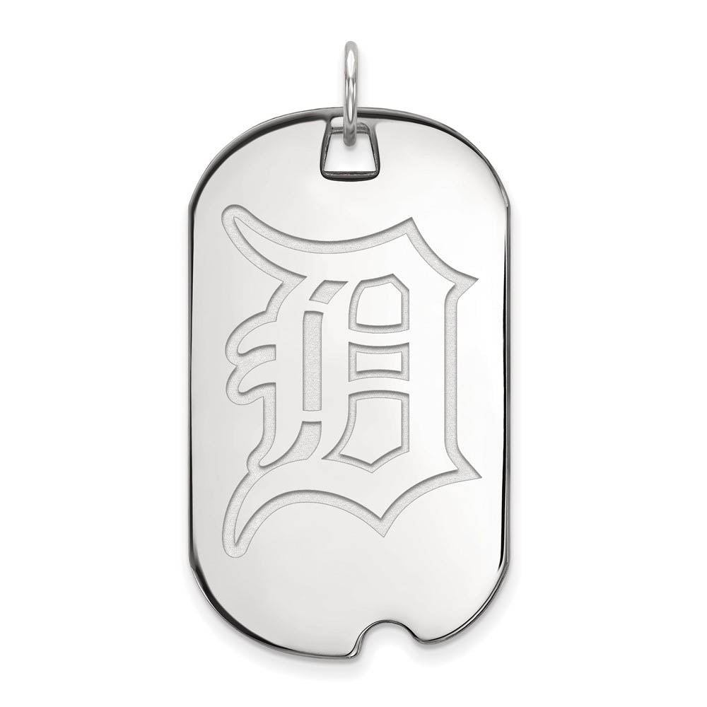 Sterling Silver MLB Detroit Tigers Large Dog Tag Pendant, Item P31967 by The Black Bow Jewelry Co.