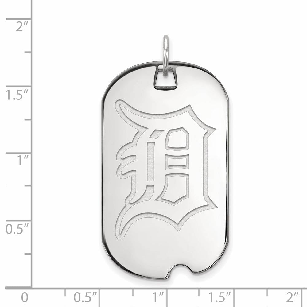 Alternate view of the Sterling Silver MLB Detroit Tigers Large Dog Tag Pendant by The Black Bow Jewelry Co.