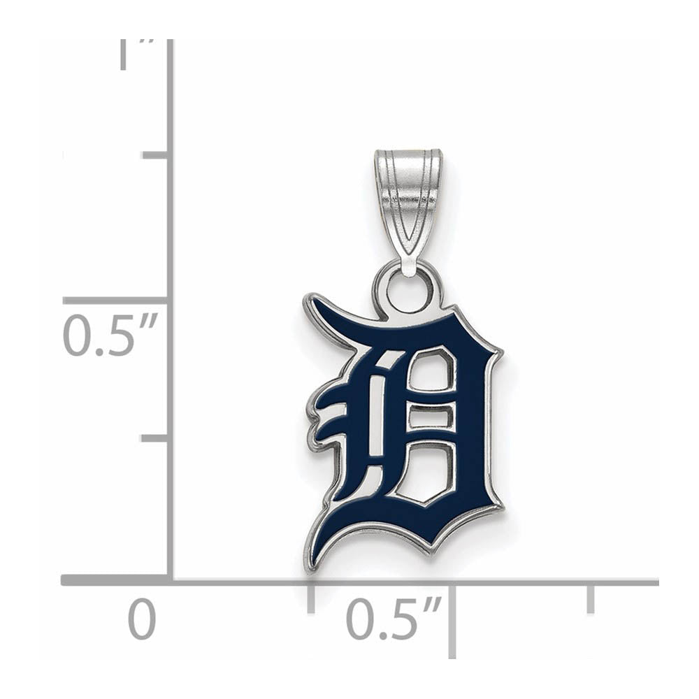 Alternate view of the Sterling Silver MLB Detroit Tigers Letter D Small Enamel Pendant by The Black Bow Jewelry Co.