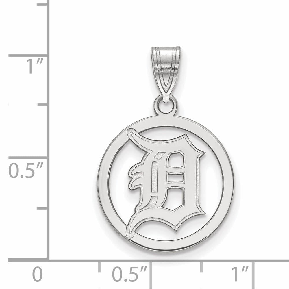 Alternate view of the Sterling Silver MLB Detroit Tigers Small Circle Pendant by The Black Bow Jewelry Co.