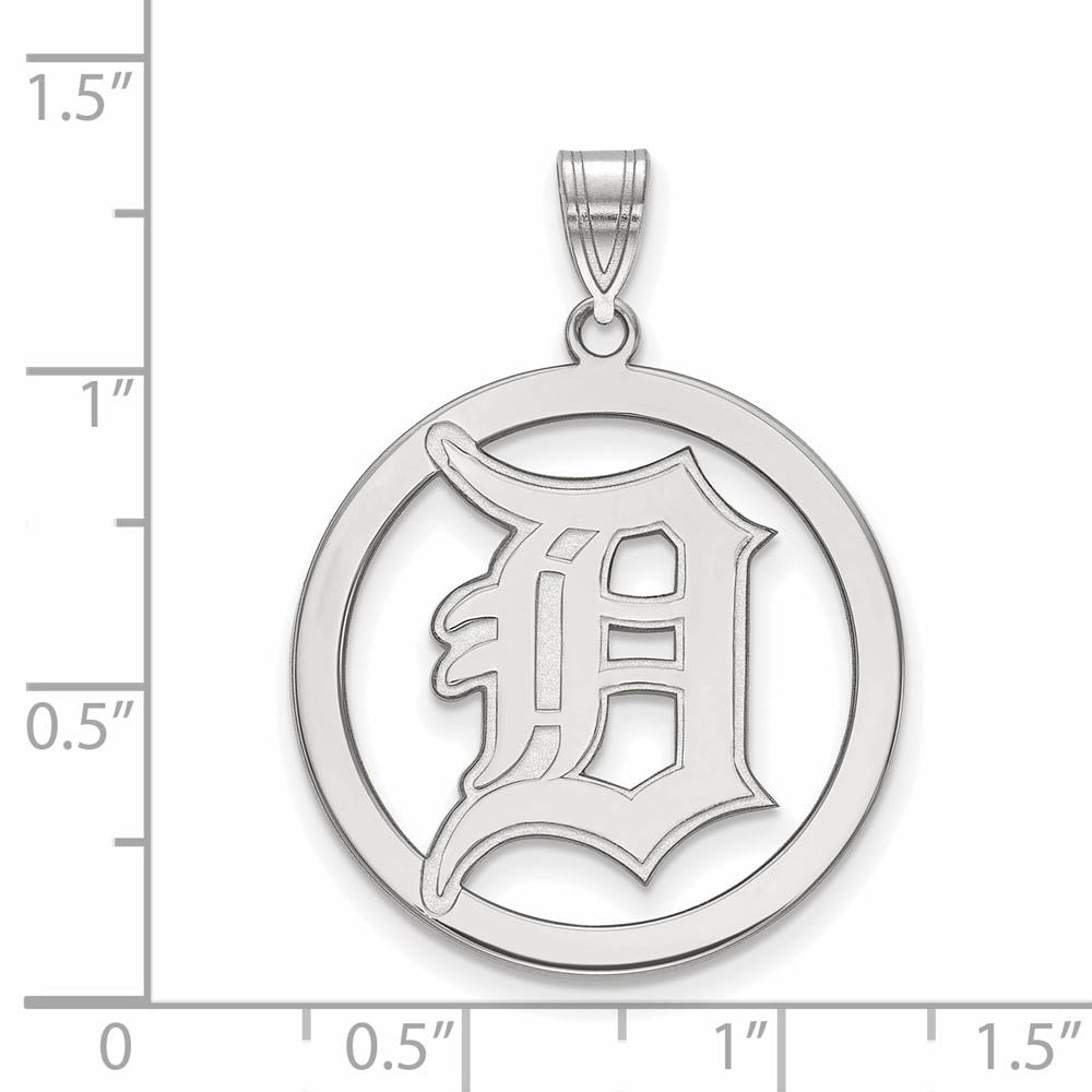 Alternate view of the Sterling Silver MLB Detroit Tigers Large Circle Pendant by The Black Bow Jewelry Co.