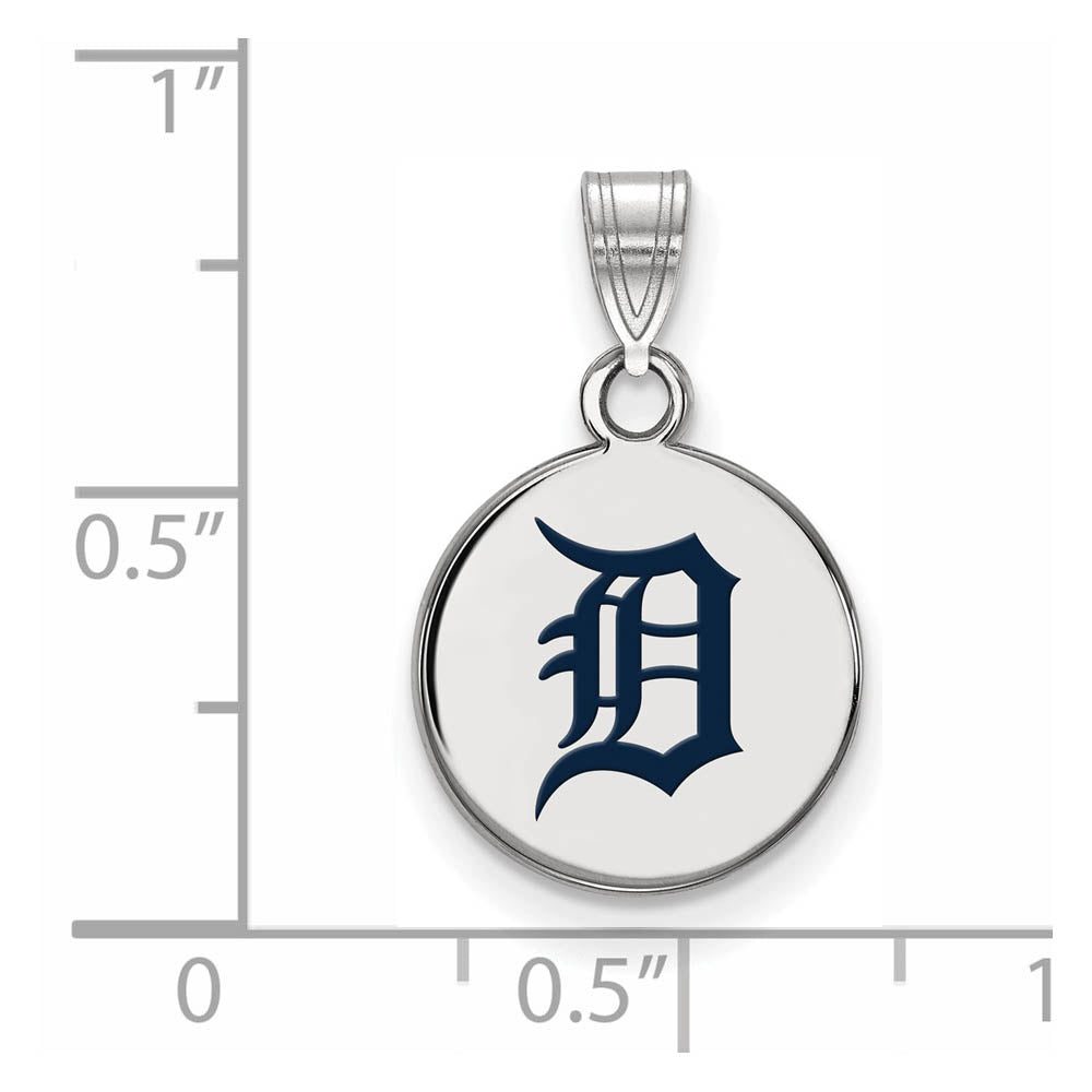 Alternate view of the Sterling Silver MLB Detroit Tigers Small Enamel Disc Pendant by The Black Bow Jewelry Co.