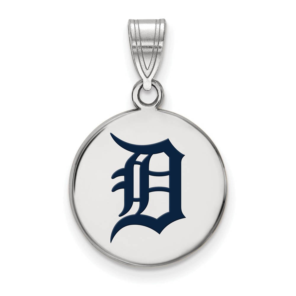 Sterling Silver MLB Detroit Tigers MD Enamel Disc Pendant, Item P31975 by The Black Bow Jewelry Co.