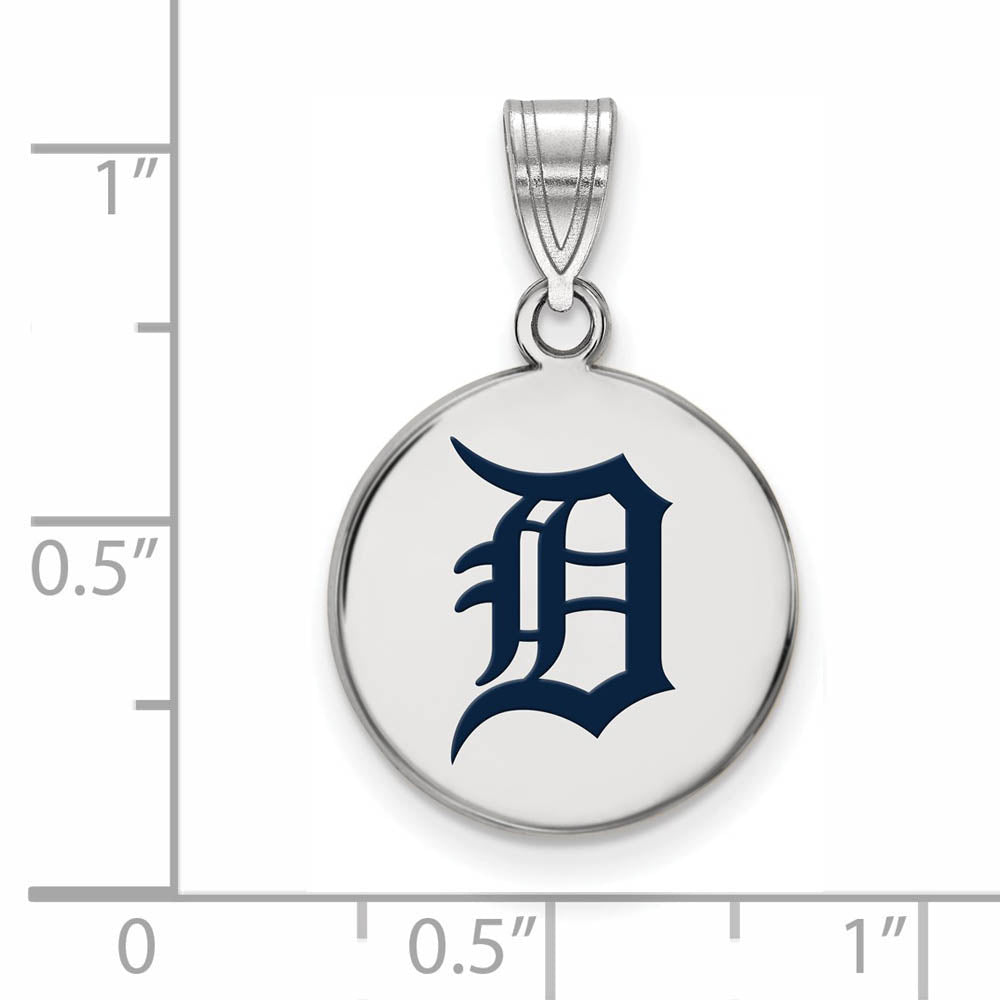 Alternate view of the Sterling Silver MLB Detroit Tigers MD Enamel Disc Pendant by The Black Bow Jewelry Co.