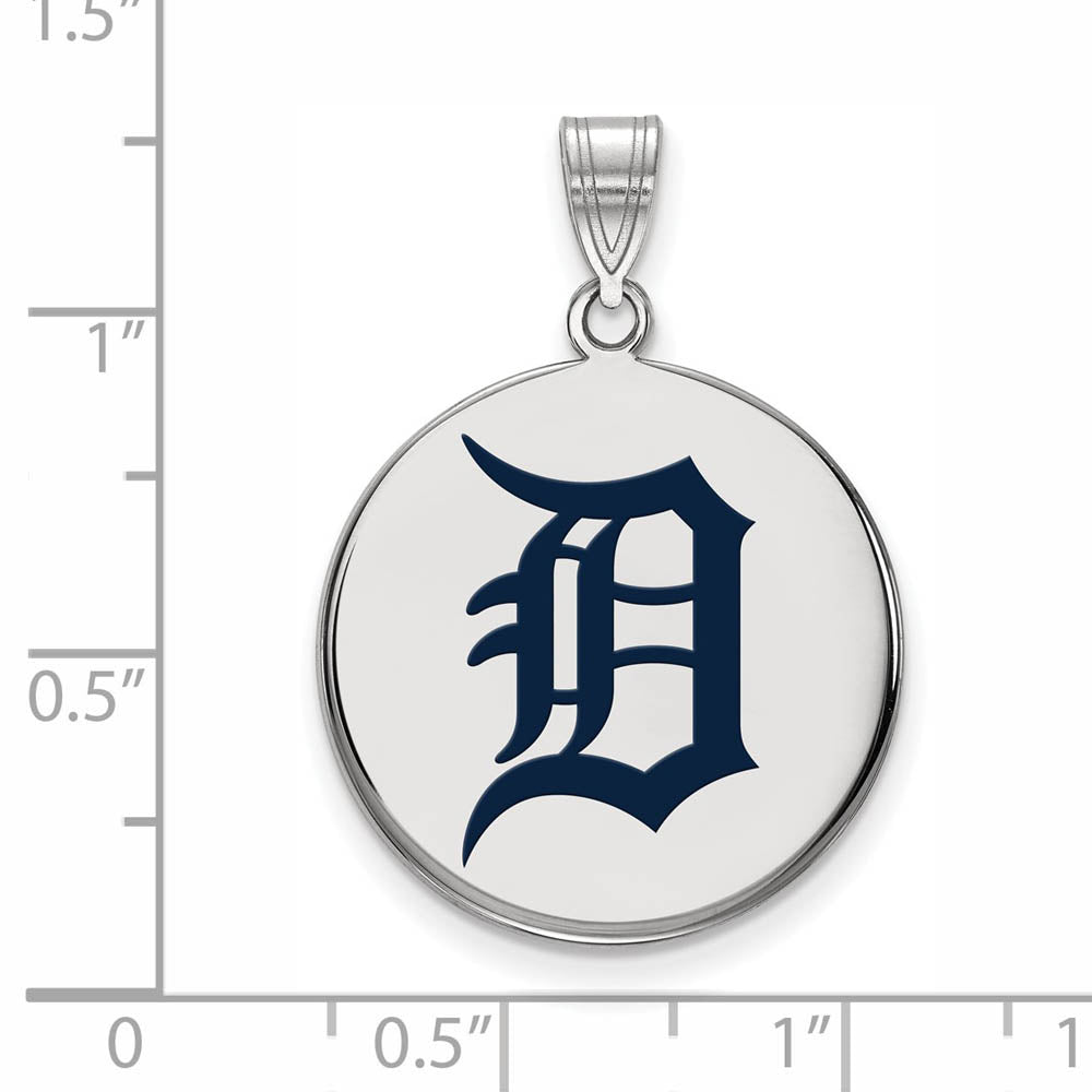 Alternate view of the Sterling Silver MLB Detroit Tigers LG Enameled Disc Pendant by The Black Bow Jewelry Co.