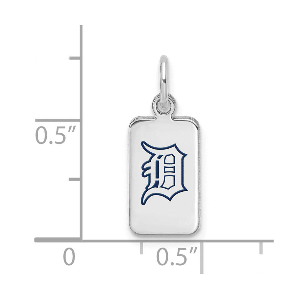 Alternate view of the Sterling Silver MLB Detroit Tigers XS (Tiny) Enamel Tag Charm by The Black Bow Jewelry Co.