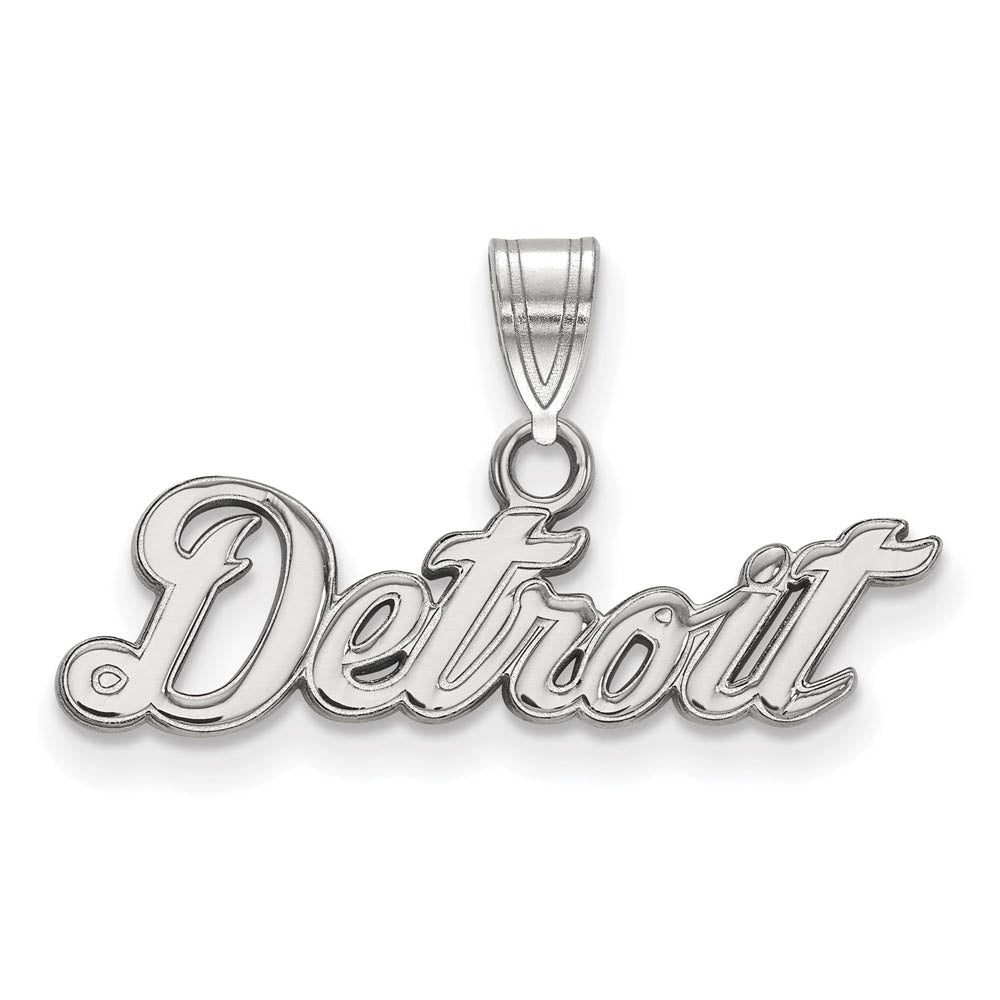 Sterling Silver MLB Detroit Tigers Small Script Pendant, Item P31984 by The Black Bow Jewelry Co.
